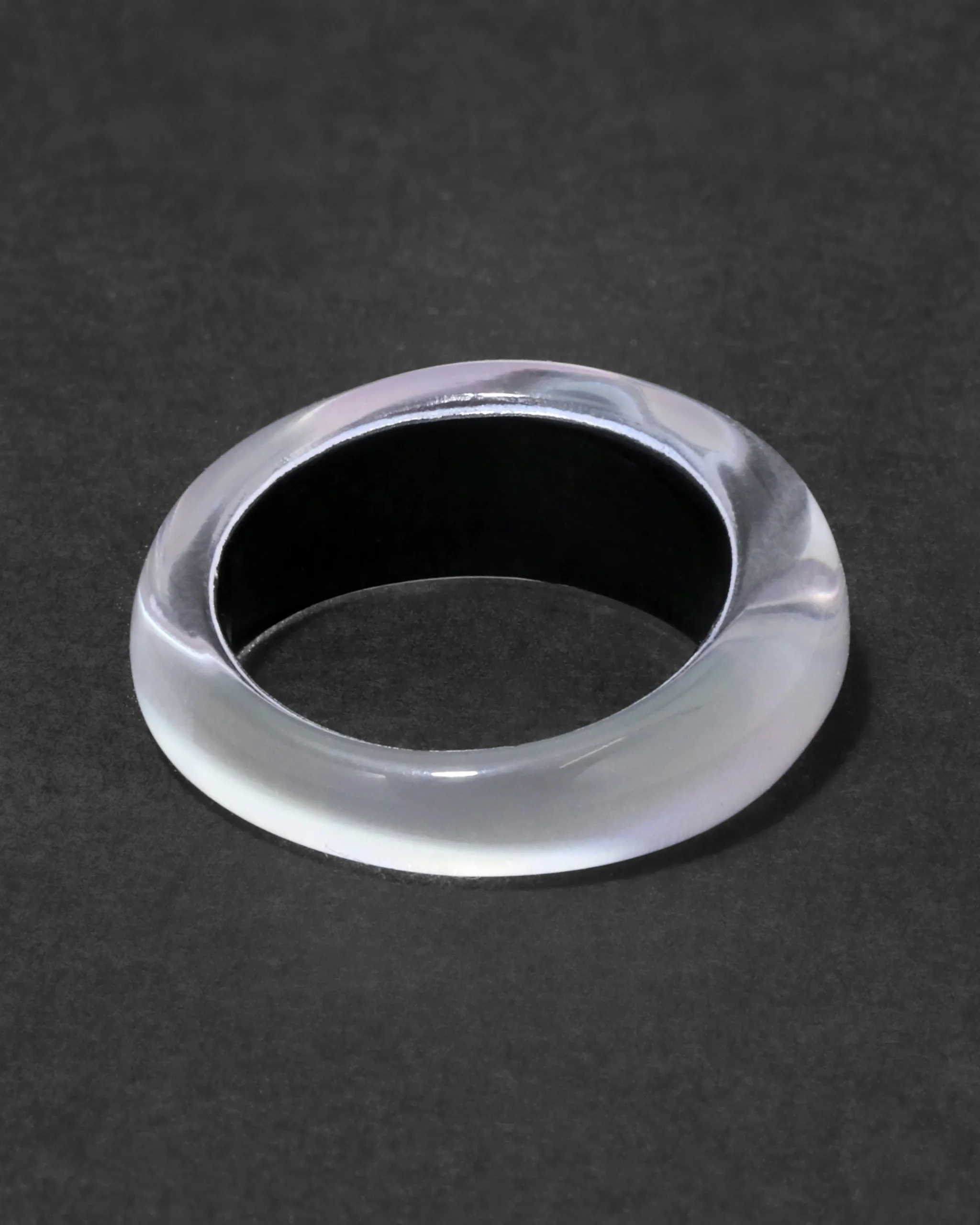 Lucite Tapered Ring- White Opal