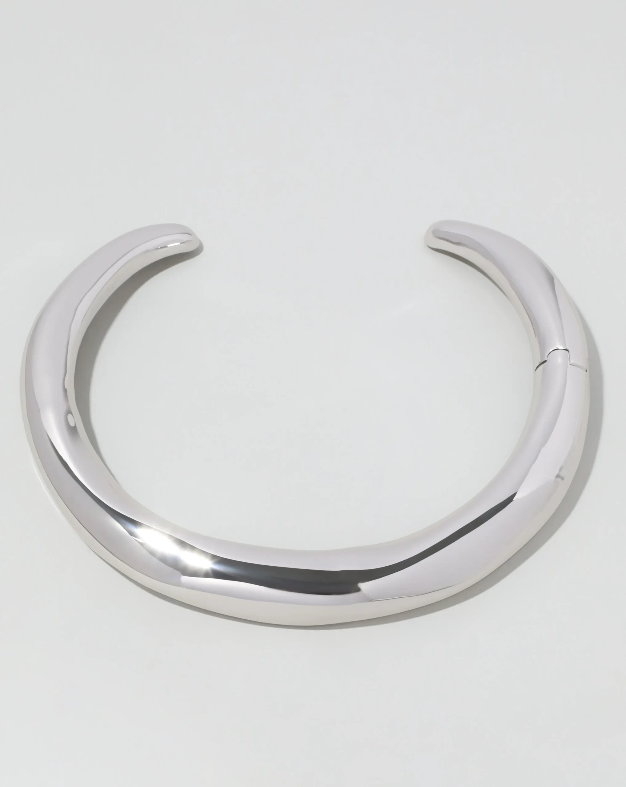 Metal Hinge Collar Necklace - Silver