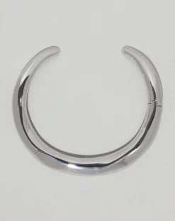 Metal Hinge Collar Necklace - Silver