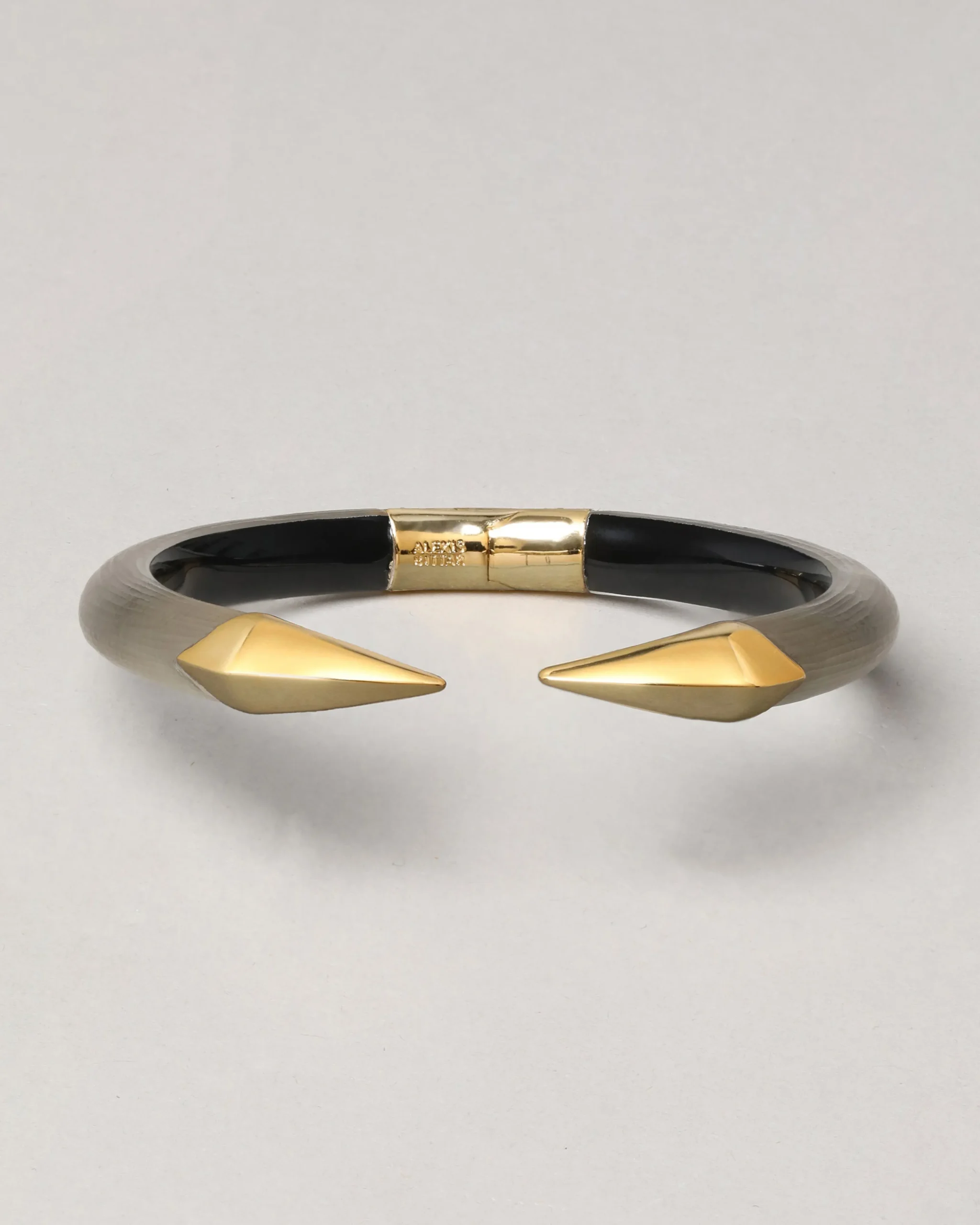 Mirrored Pyramid Lucite Brake Hinge Bracelet- Warm Grey