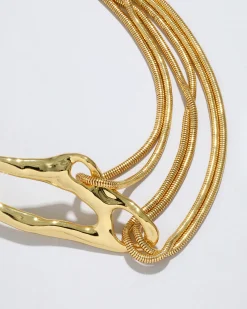 Molten Gold Intertwined Snake Chain Necklace