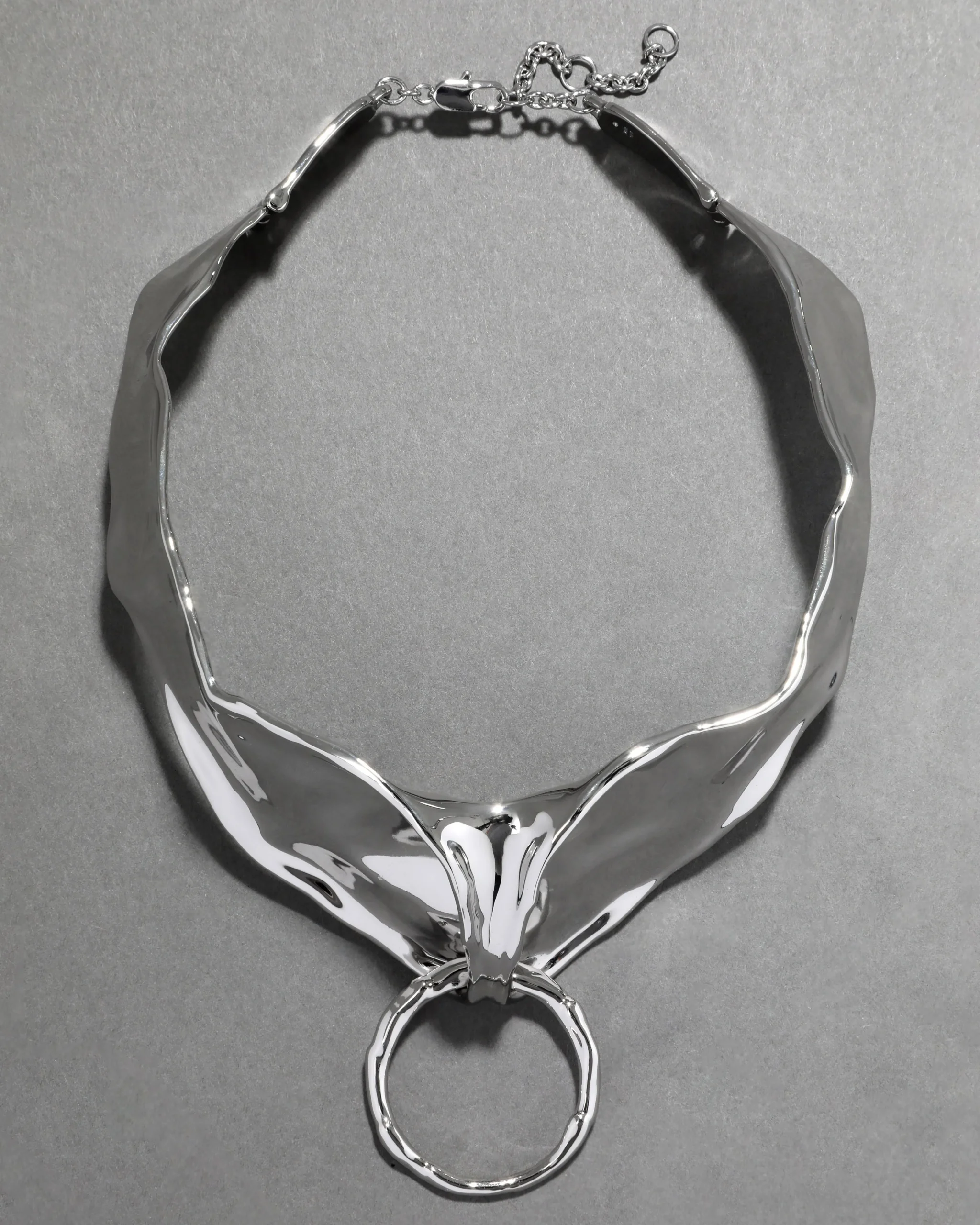 Molten Silver Bonded Collar Necklace