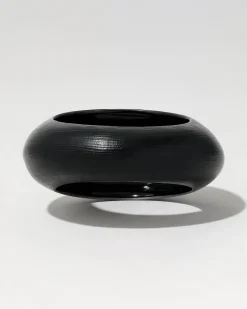 Puffy Lucite Tapered Bangle Bracelet- Black