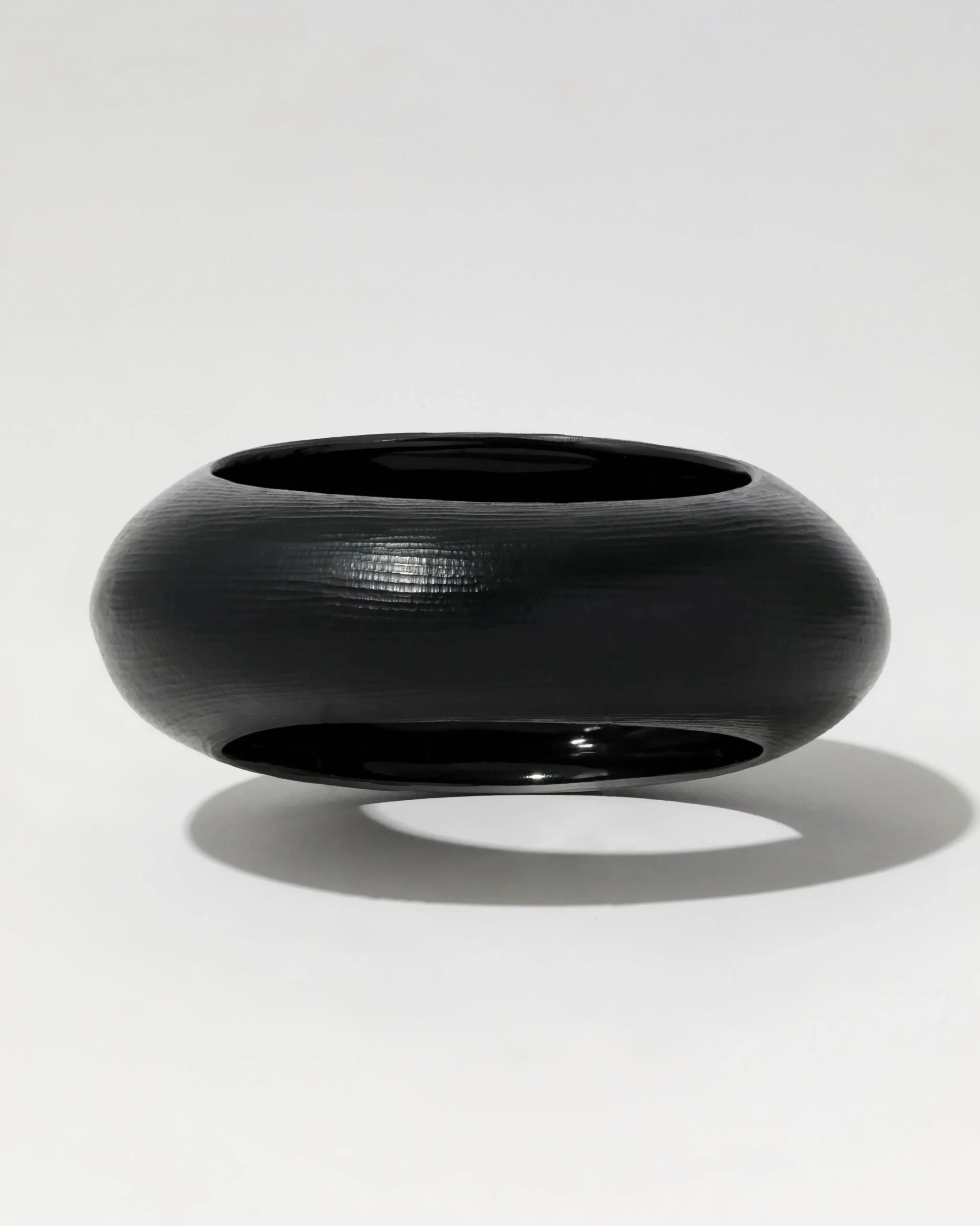 Puffy Lucite Tapered Bangle Bracelet- Black