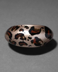 Puffy Lucite Tapered Bangle Bracelet- Leopard