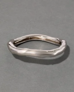 Small Molten Bangle Bracelet - Silver
