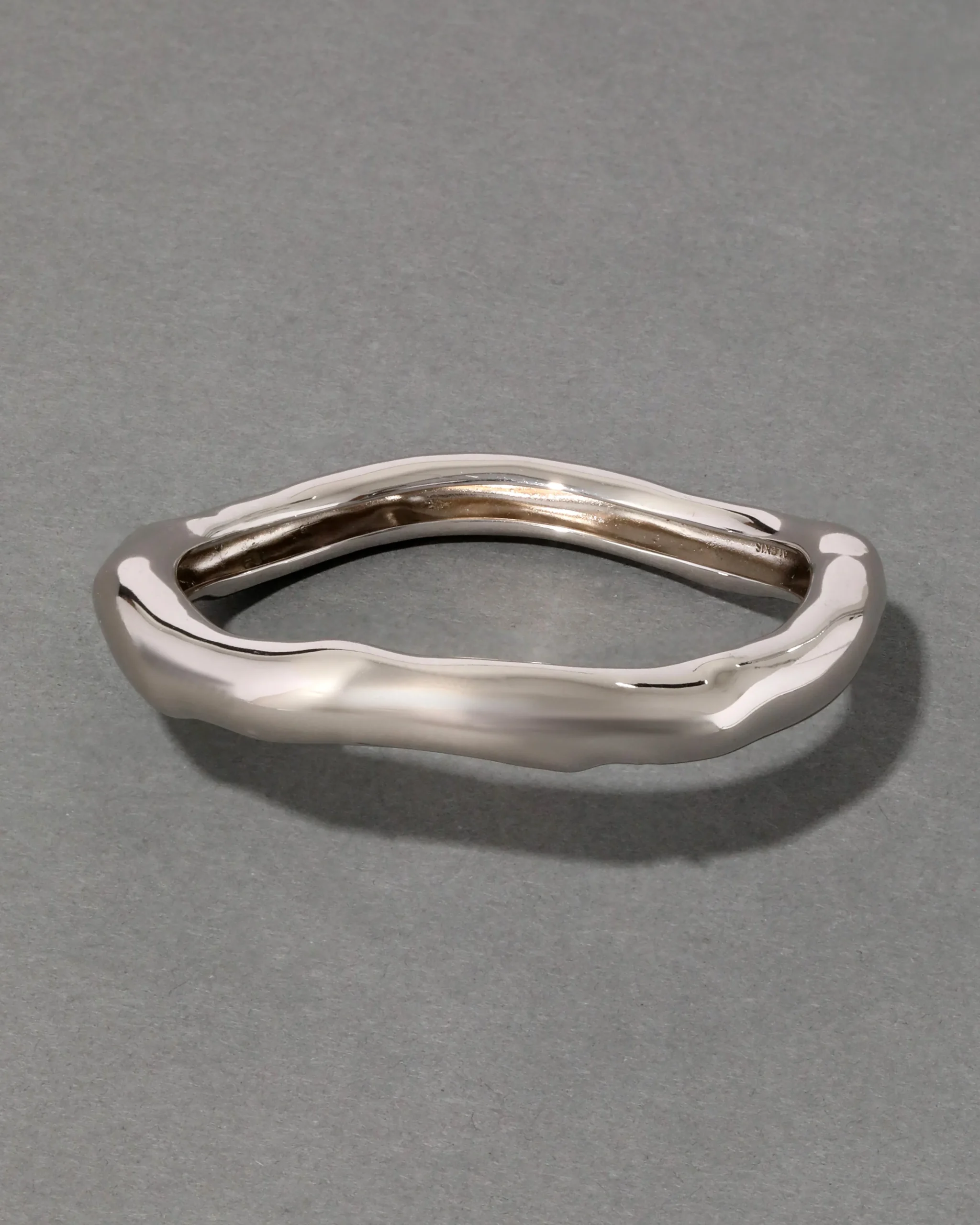 Small Molten Bangle Bracelet - Silver