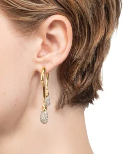 Solanales Crystal Front Back Double Drop Earring- Gold