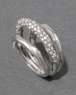 Solanales Crystal Orbiting Ring- Silver