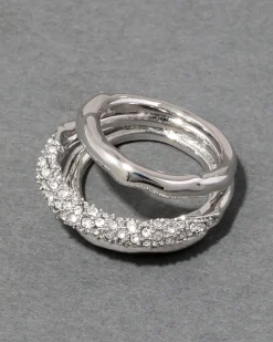 Solanales Crystal Orbiting Ring- Silver