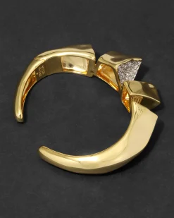 Solanales Crystal Peak Hinge Cuff Bracelet