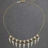 Solanales Crystal Spear Fringe Necklace