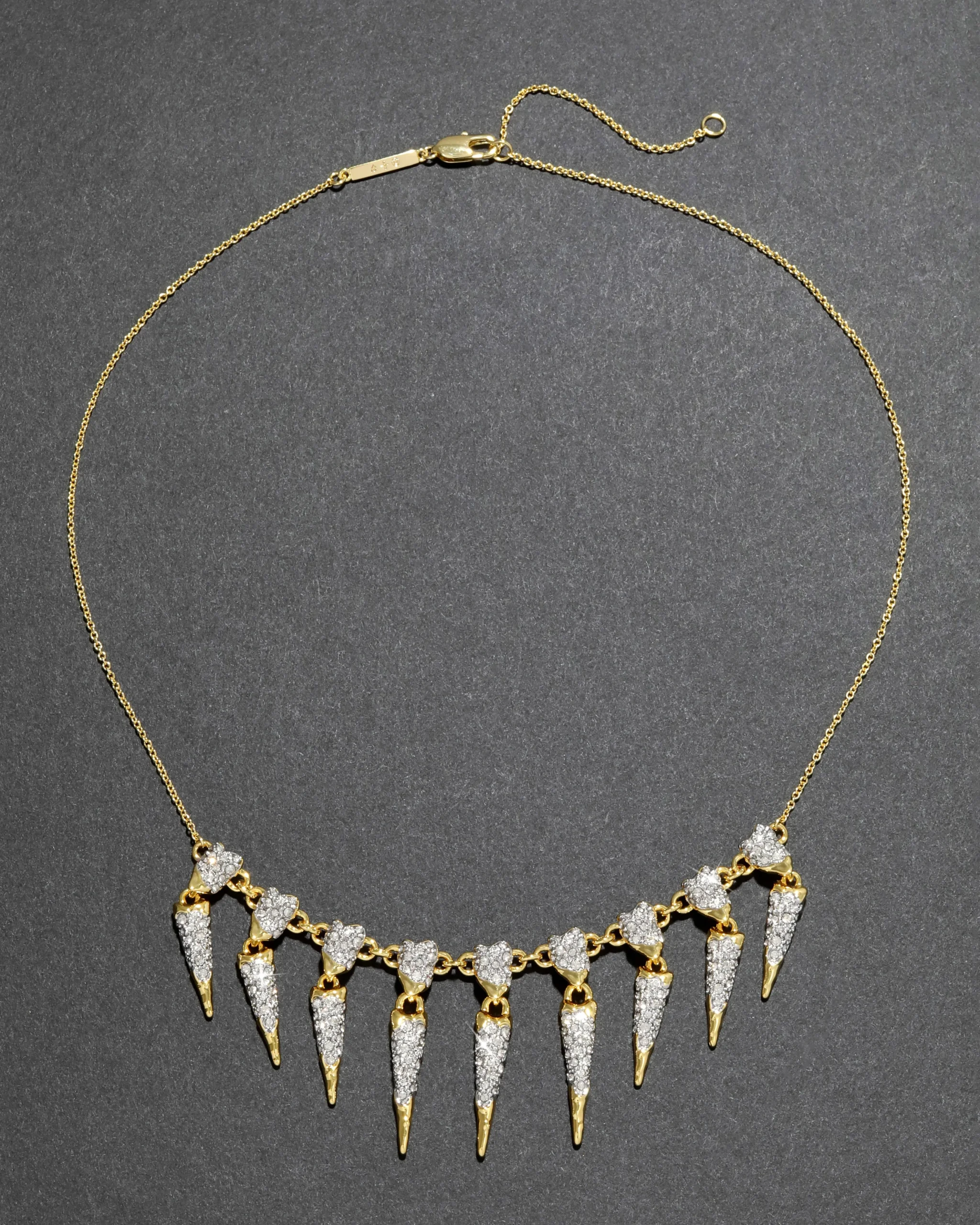 Solanales Crystal Spear Fringe Necklace