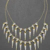 Solanales Crystal Spear Layered Fringe Necklace