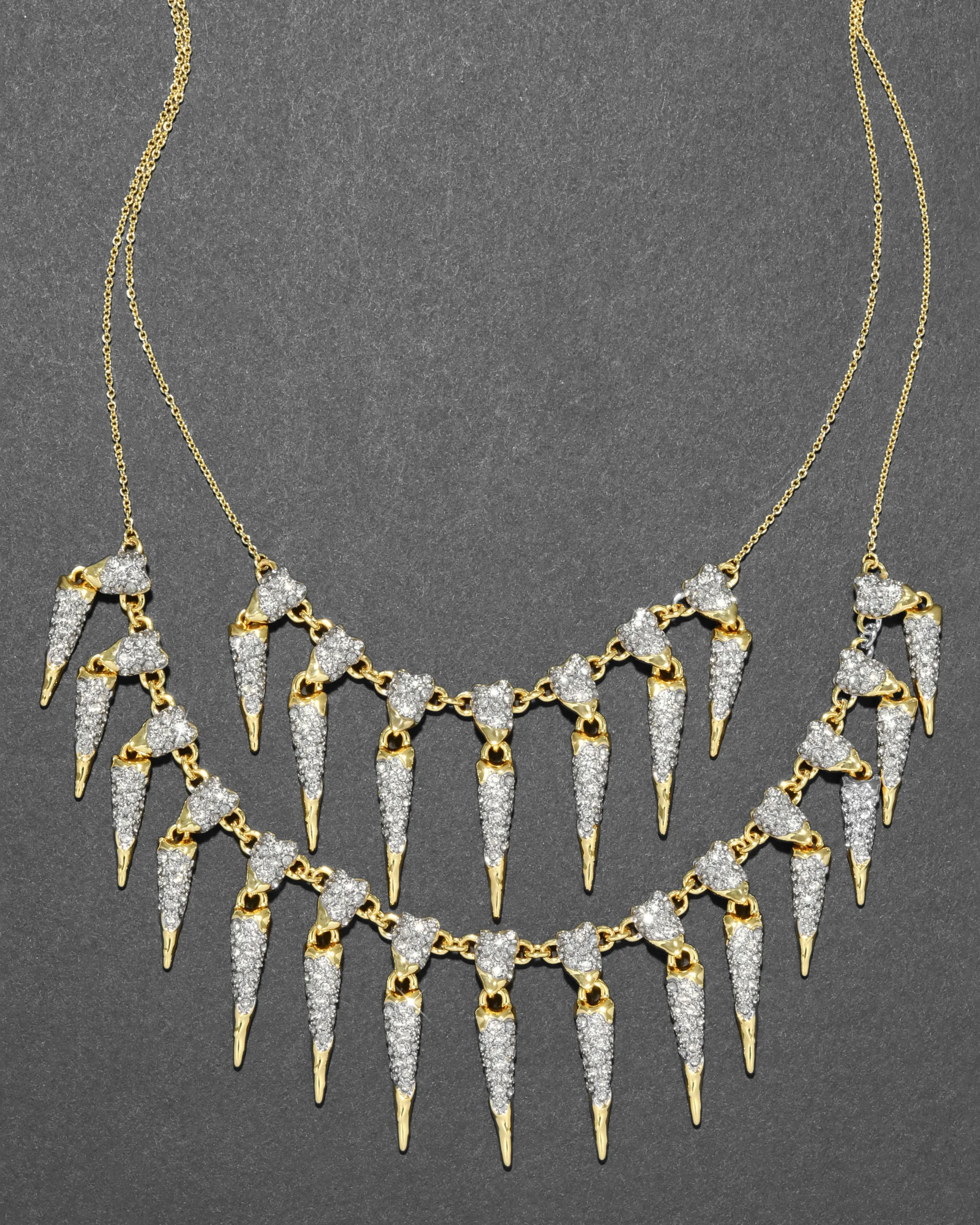 Solanales Crystal Spear Layered Fringe Necklace