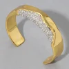 Solanales Gold Crystal Cuff Bracelet
