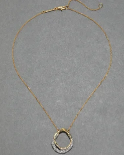 Solanales Gold Crystal Orbit Necklace