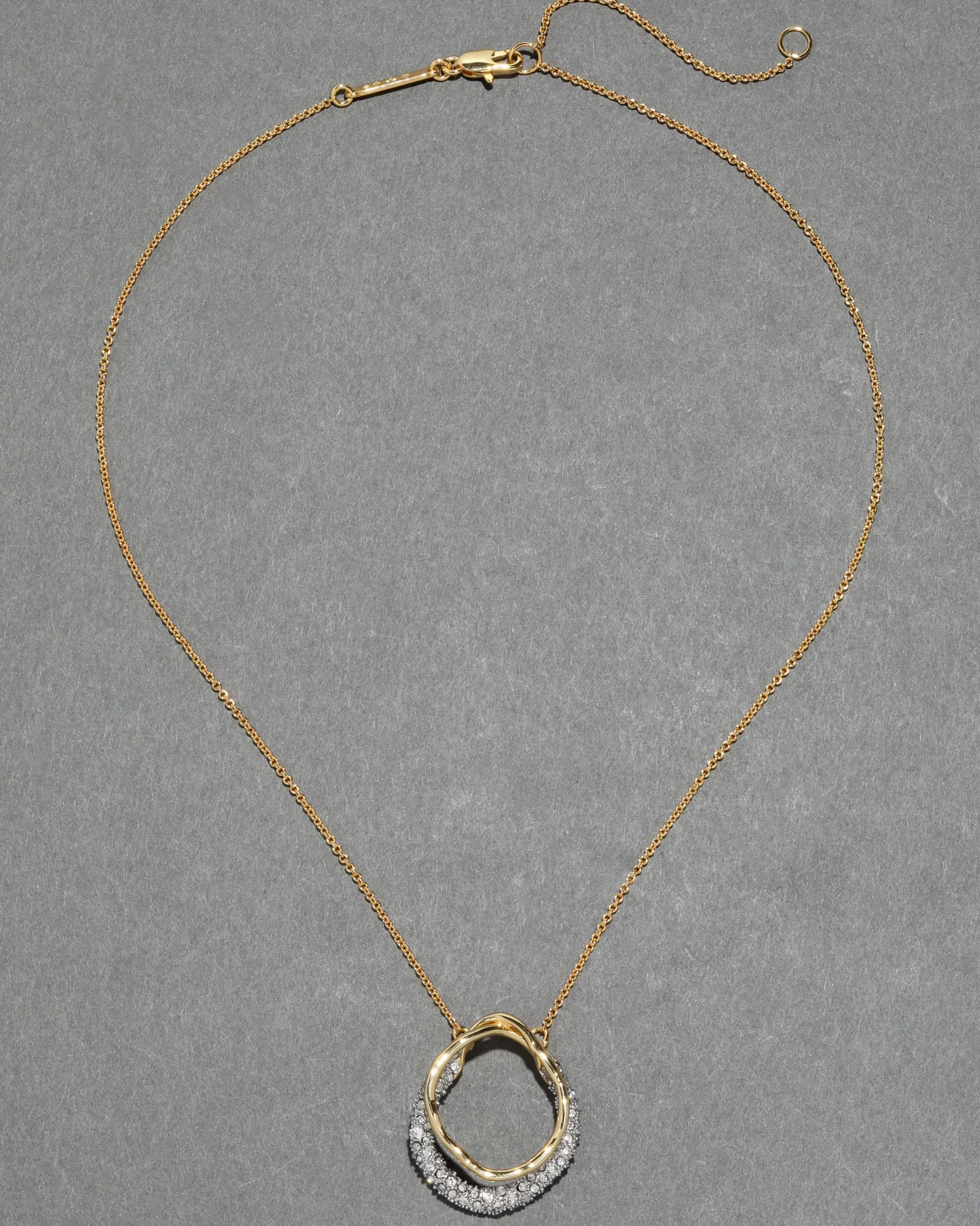 Solanales Gold Crystal Orbit Necklace