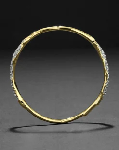 Solanales Gold Crystal Skinny Bangle Bracelet