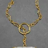 Solanales Gold Crystal Toggle Necklace