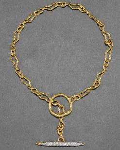Solanales Gold Crystal Toggle Necklace