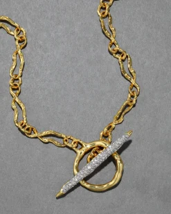 Solanales Gold Crystal Toggle Necklace