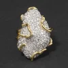 Solanales Large Crystal Pavé Geode Ring