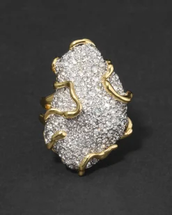 Solanales Large Crystal Pavé Geode Ring