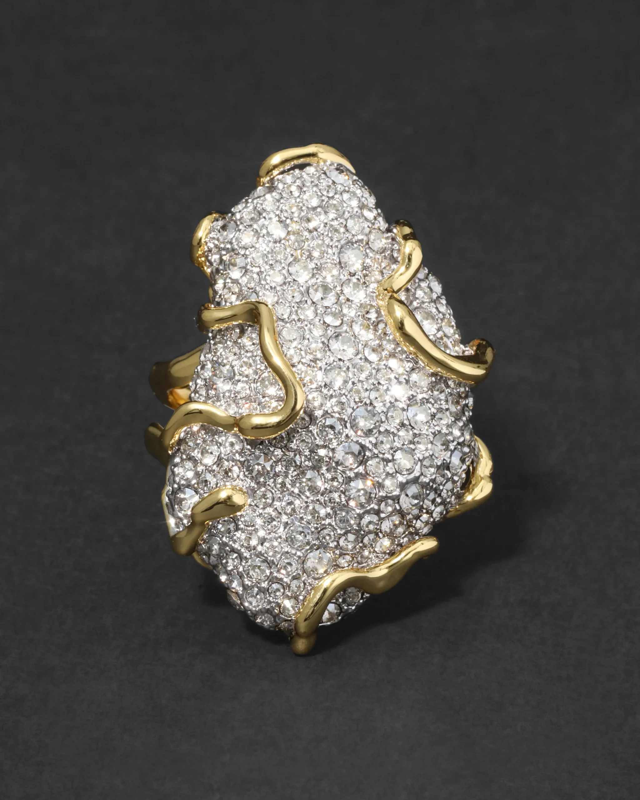 Solanales Large Crystal Pavé Geode Ring