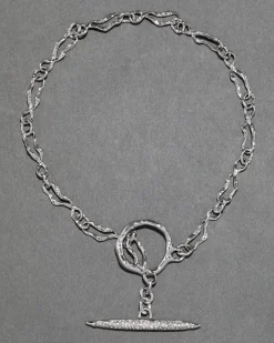 Solanales Silver Crystal Toggle Necklace
