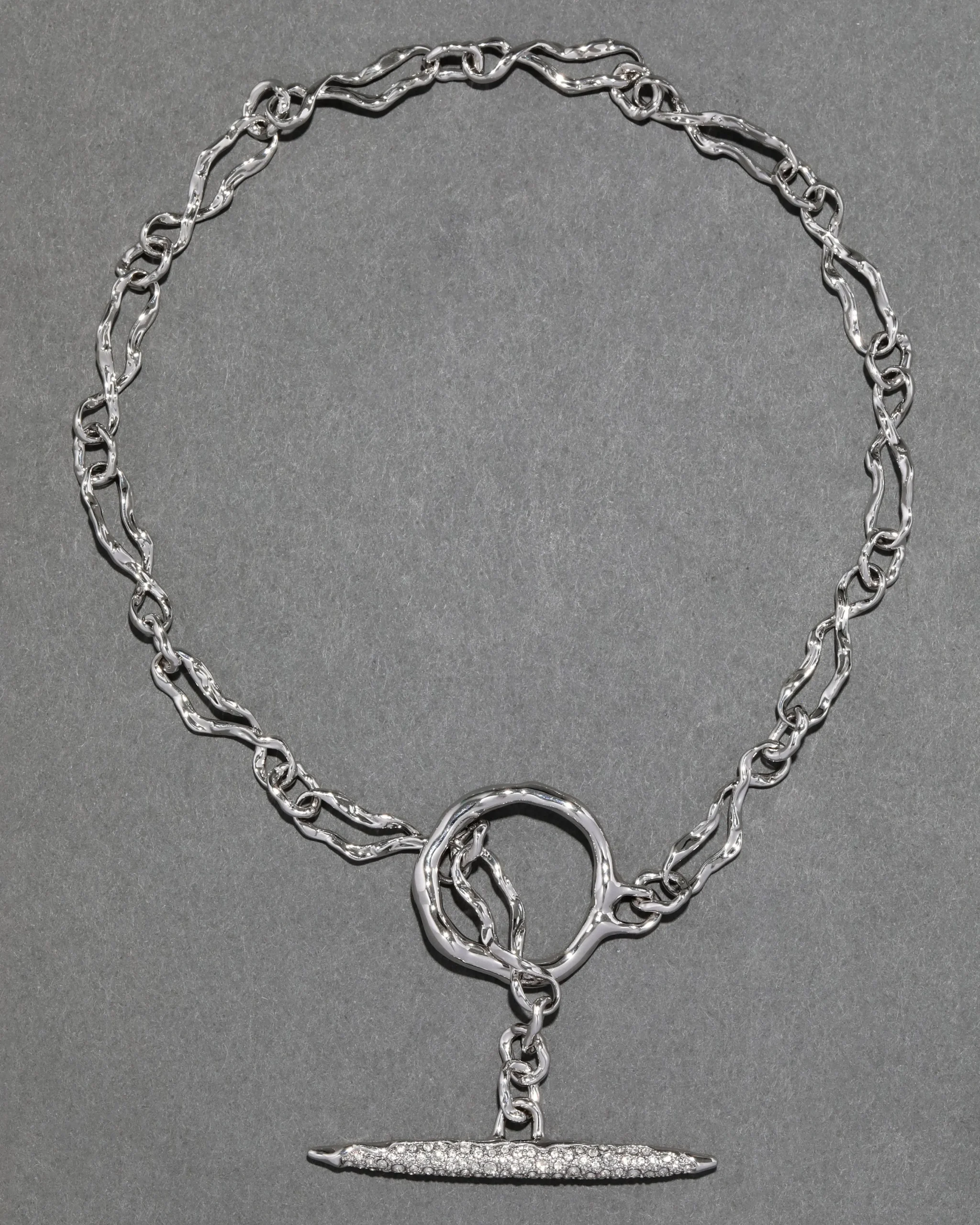 Solanales Silver Crystal Toggle Necklace