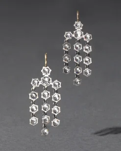 Sterling Silver Cut Luminous Crystal Chandelier Earrings