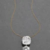 Sterling Silver & 14k Gold Cut Luminous Crystal Drop Pendant Necklace
