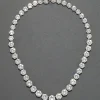 Sterling Silver & 14k Gold Cut Luminous Crystal Small Riviera Necklace