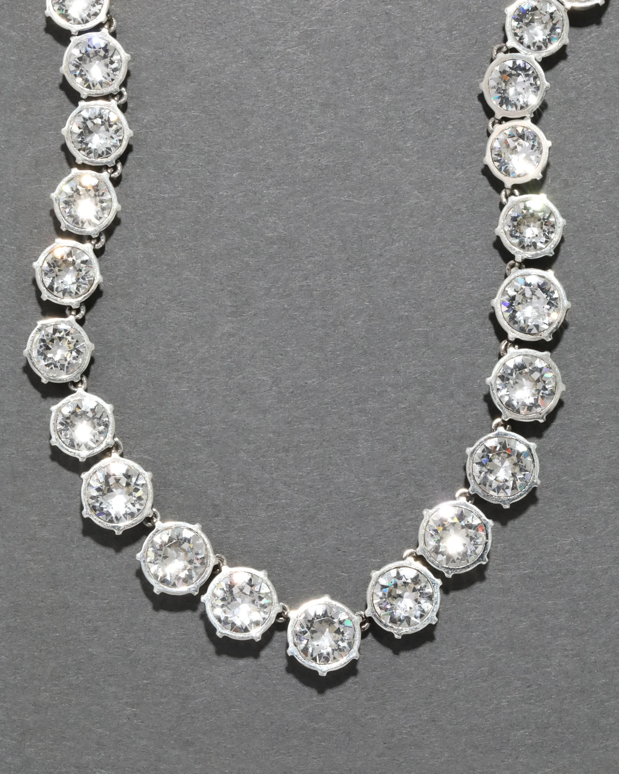 Sterling Silver & 14k Gold Cut Luminous Crystal Small Riviera Necklace