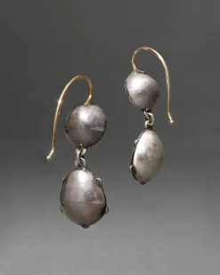 Sterling Silver & 14k Gold Pear Crystal Drop Wire Earring