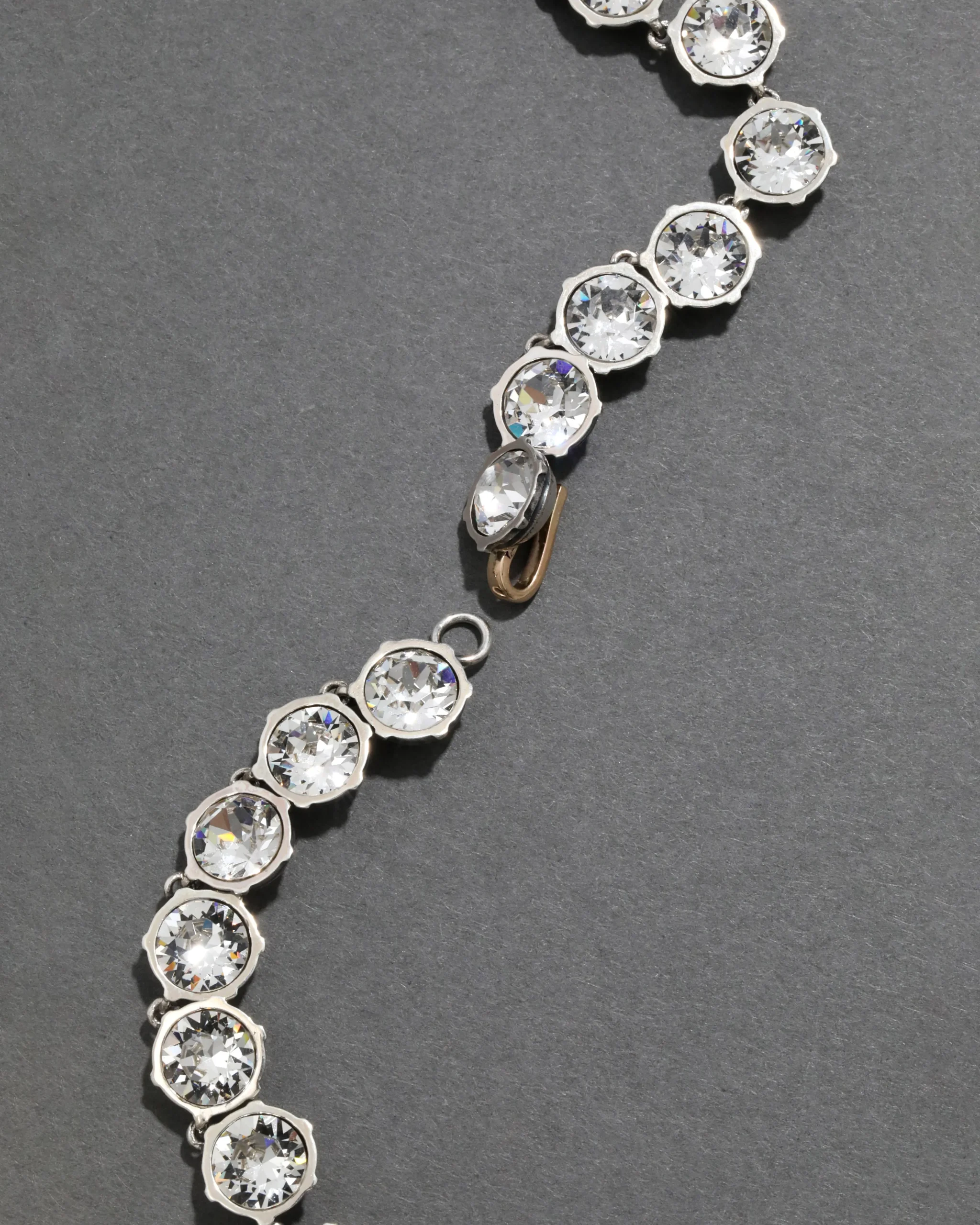 Sterling Silver Round Cut Luminous Crystal Riviera Necklace