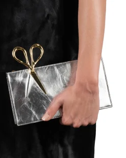 The Petit Scissor Clutch- Silver