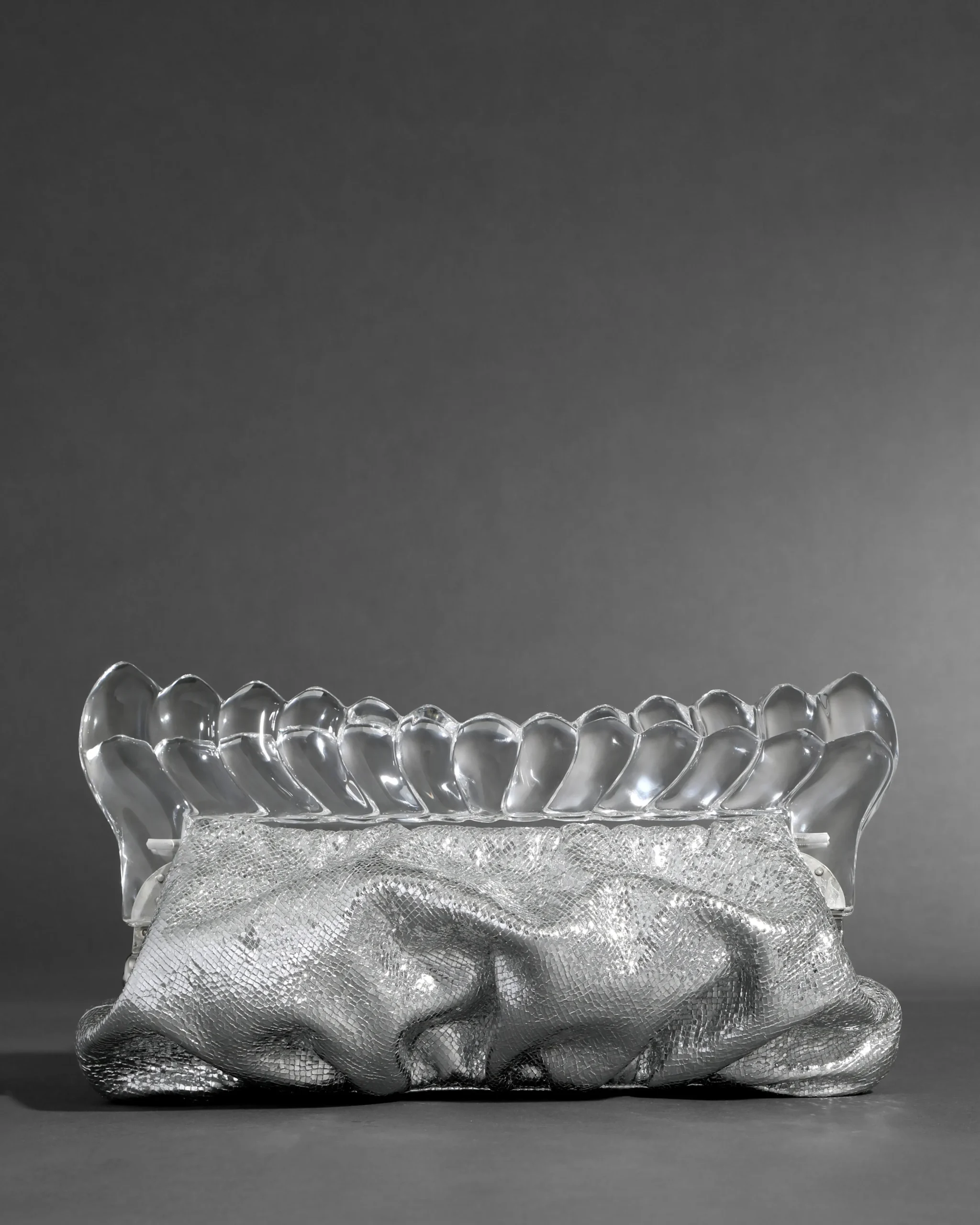 The Pouf Clutch- Silver