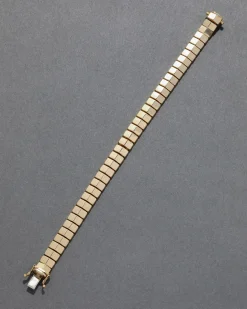 Vintage 1980s 14k Gold Italian Chiclet Bracelet