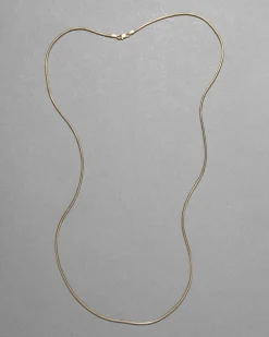 Vintage 1940s 14k Gold Italian Thin Round Snake Chain Necklace