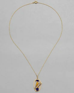Vintage 1930s 14k Gold with Enamel French Mascot Pendant Necklace