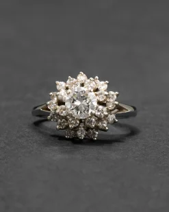 Vintage 1950s 18k White Gold Diamond Ring